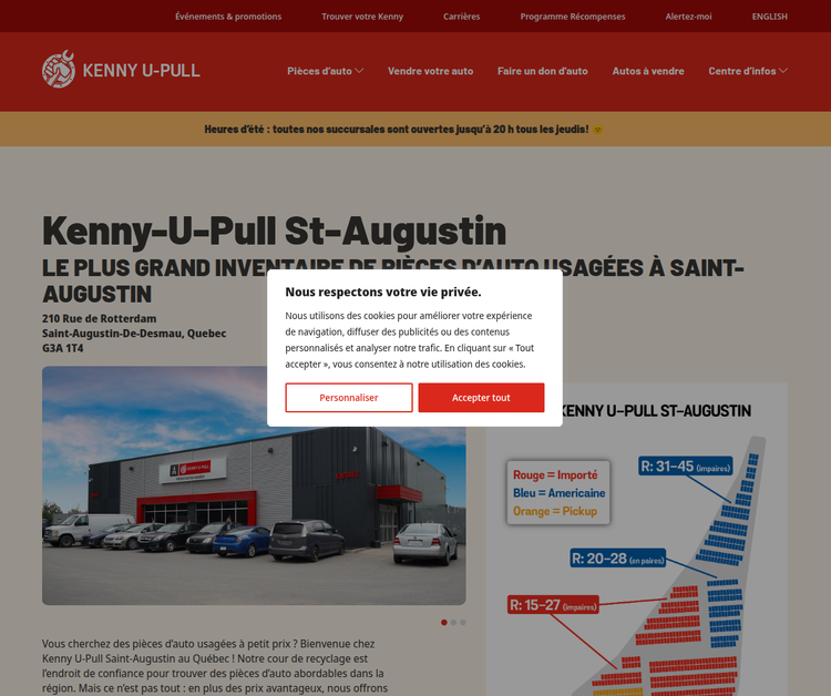 Largest Used Auto Parts Inventory in Saint-Augustin