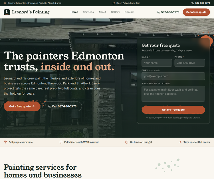 Edmonton House Painters, Leonard's Painting