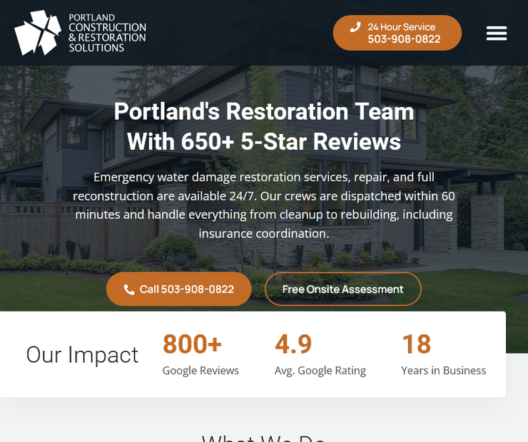 Portland Construction & Restoration Solutions: Your Trusted 24/7 Restoration Partner