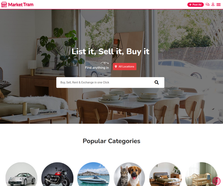 MarketTram: Online Marketplace to Buy, Sell & Rent Goods