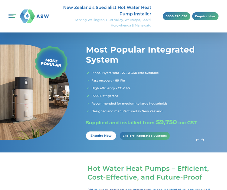 A2W Hot Water Heat Pumps