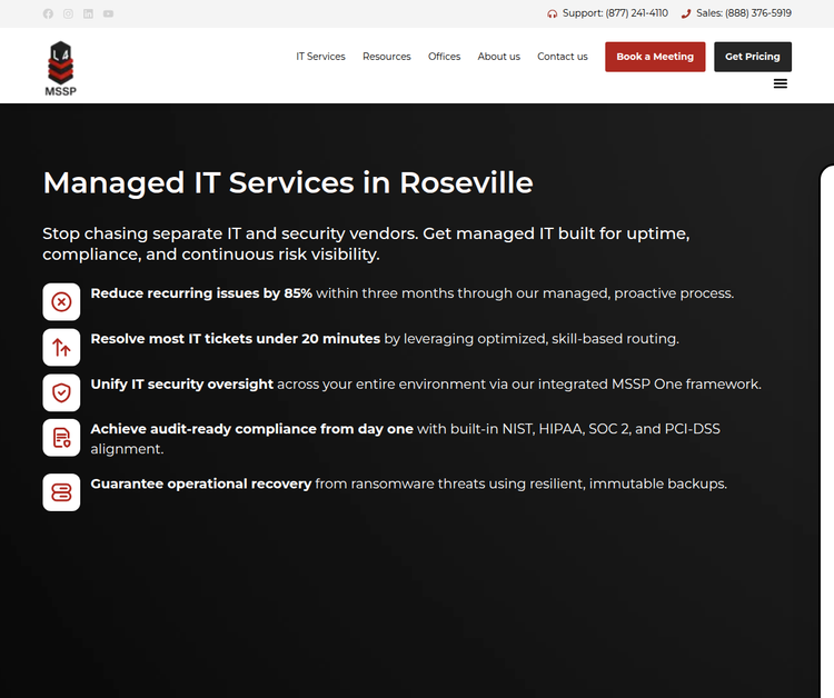 Level 4 MSSP Corp - Roseville Managed IT Services Company