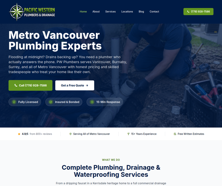 Pacific Western Plumbing & Drainage - Plumbers Kamloops