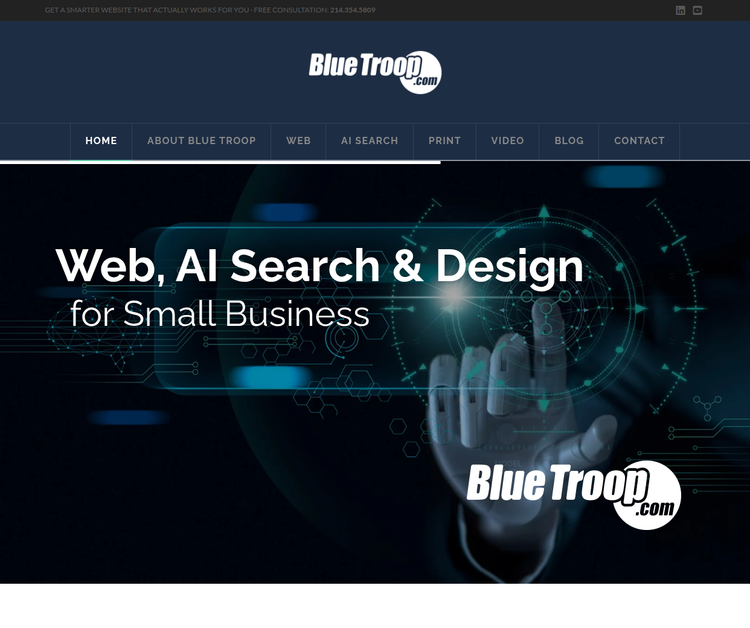 Blue Troop Web Design & AI Performance