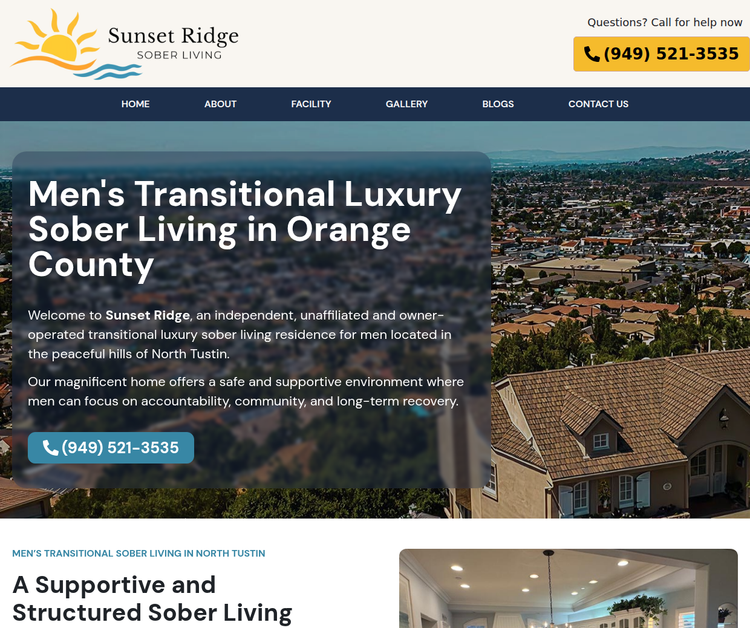 Men’s Transitional Luxury Sober Living in Orange County