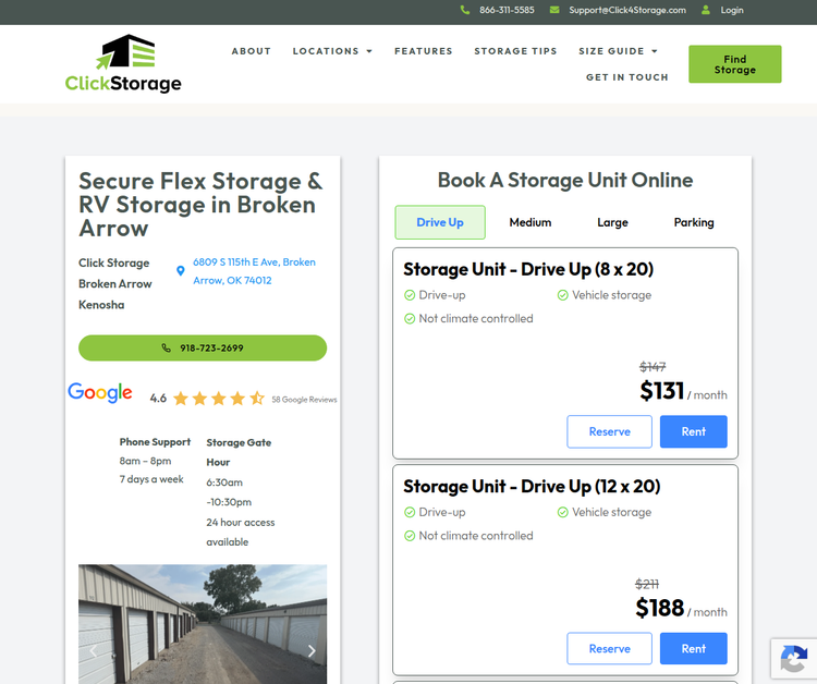 Secure Self Storage in Broken Arrow – Click Storage