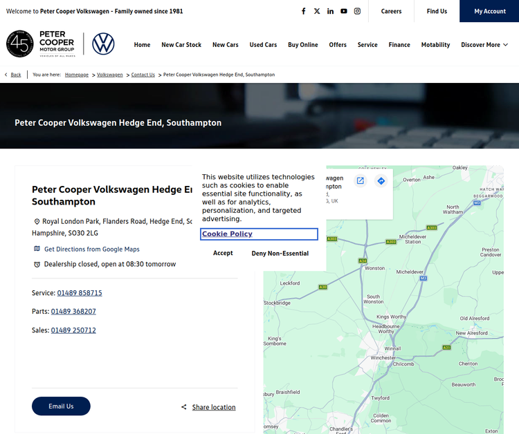 Peter Cooper Volkswagen Hedge End Southampton