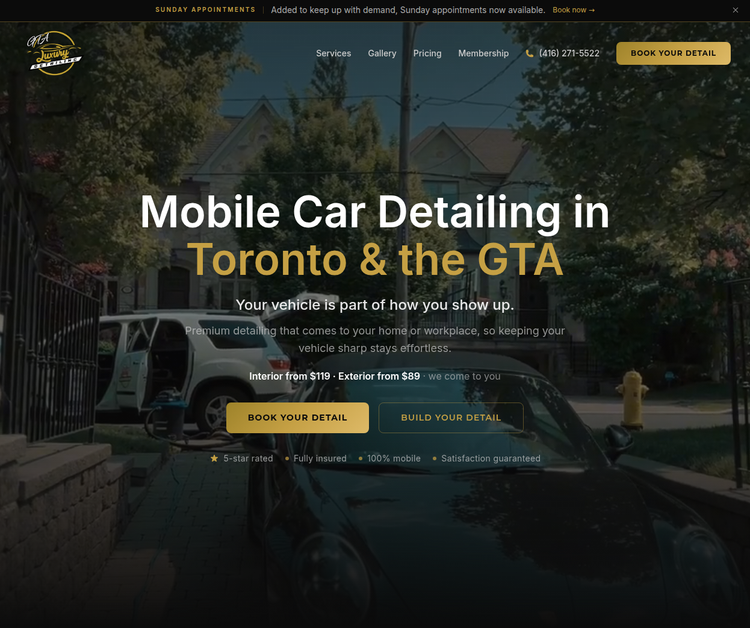 Premium Mobile Car Detailing in Toronto & GTA