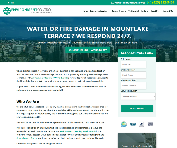 Environment Control North Seattle Restoration Services