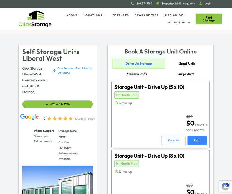 Click Storage - Liberal