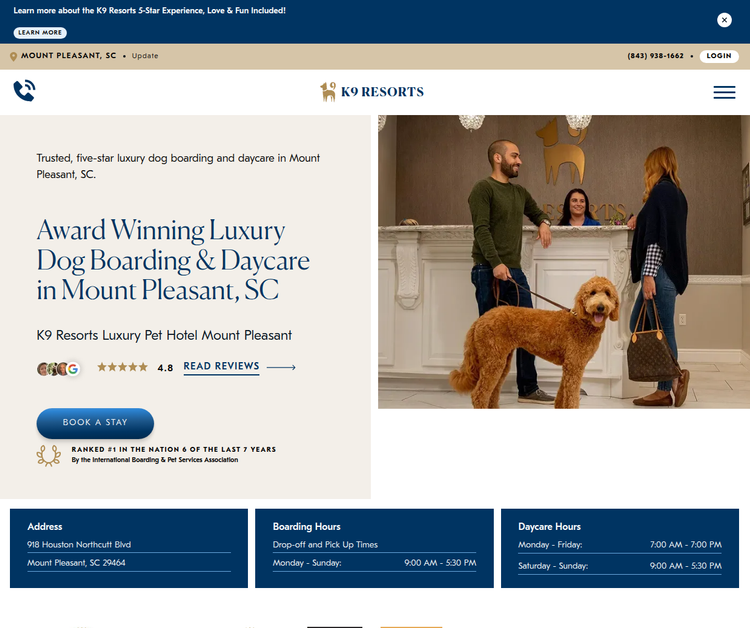 Luxury Pet Hotel in Mount Pleasant