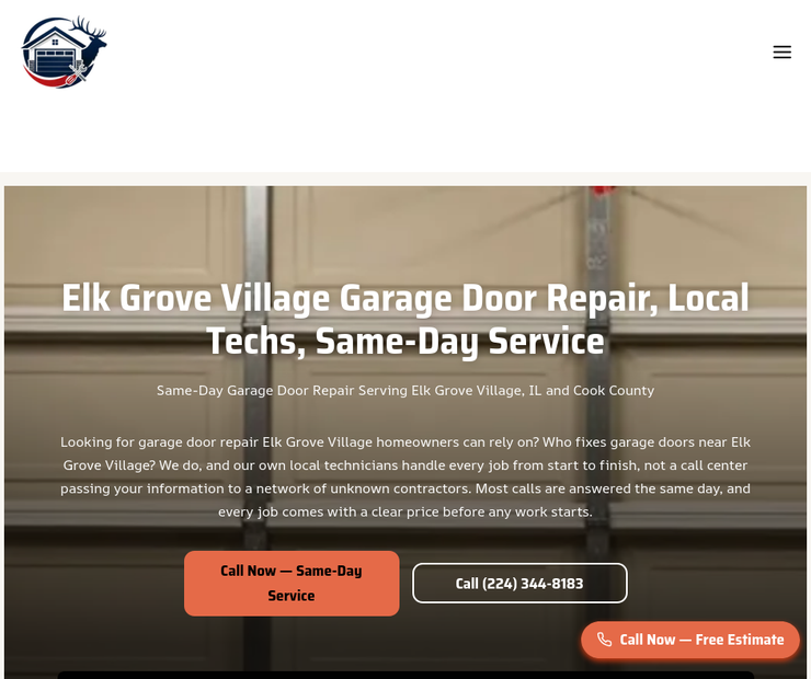 Same-Day Garage Door Repair in Elk Grove Village