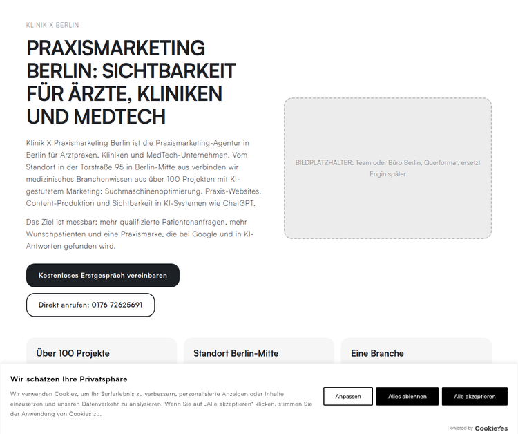 Klinik X Praxismarketing Berlin