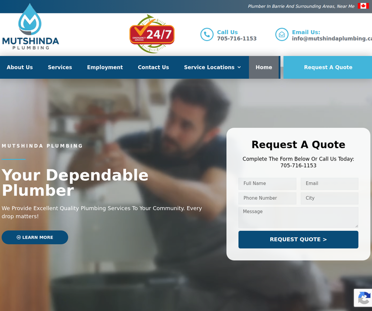 Mutshinda Plumbing , Barrie Plumbers