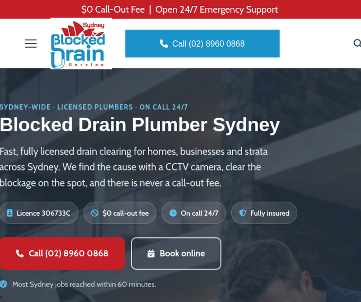 Fast, Fully Licensed Drain Clearing for Homes, Businesses and Strata Across Sydney