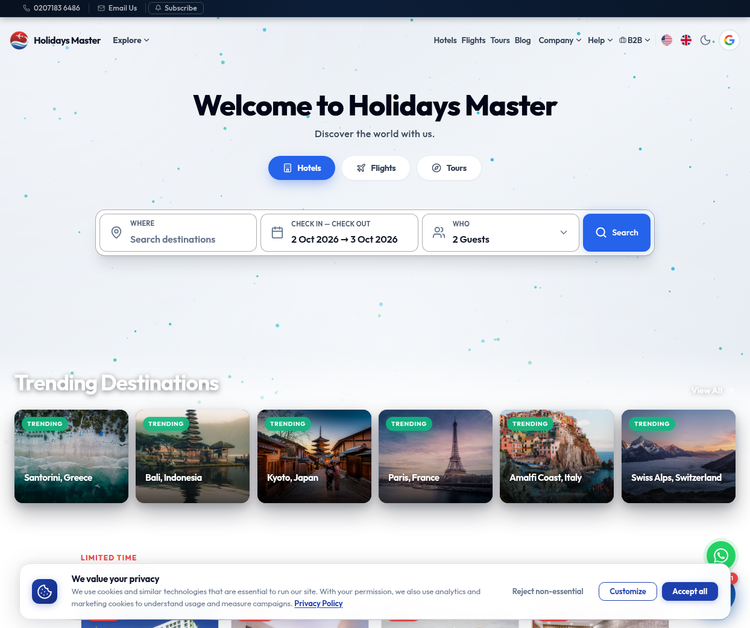 Explore the world with Holidays Master