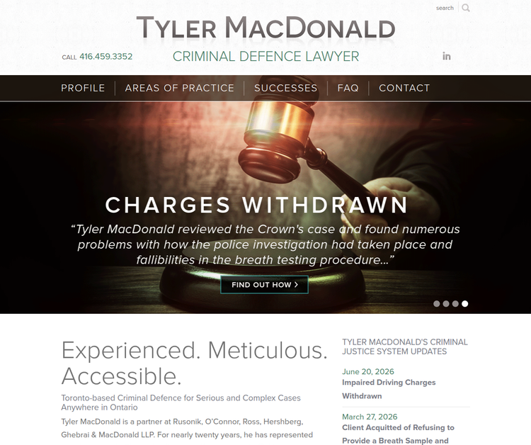 Experienced Toronto-Based Criminal Defence Lawyer