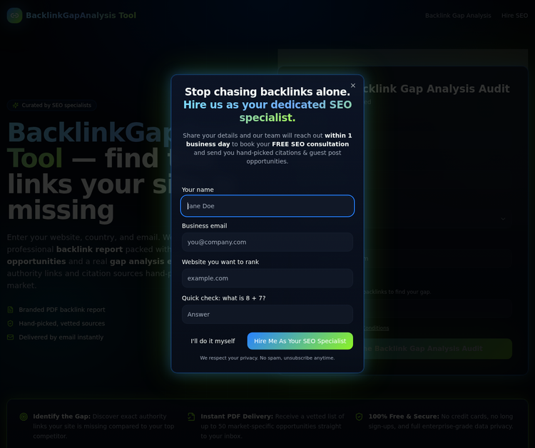 Backlink Gap Analysis Tool