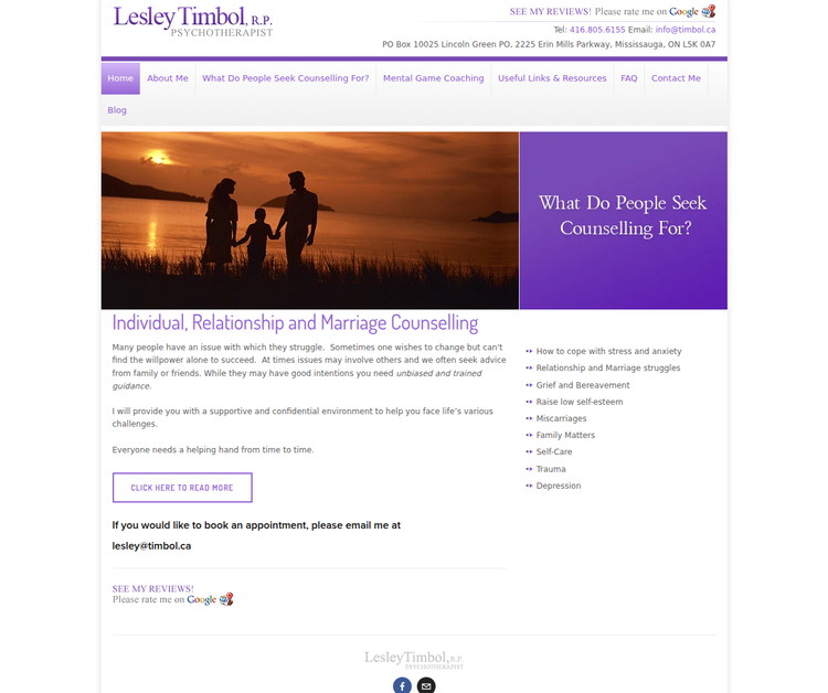 Lesley Timbol Counselling - Oakville & Mississauga