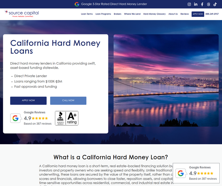 California Hard Money Lender