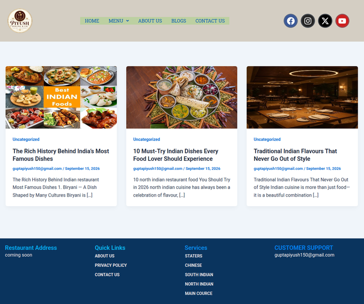 Piyush K Gupta - Indian Cuisine and Recipe Blog