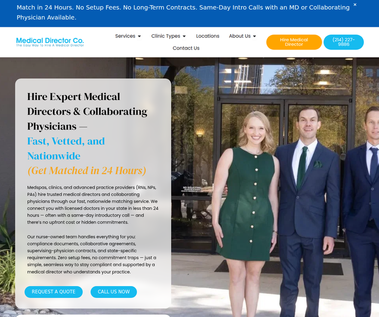 Fast, Nationwide Medical Director & Collaborating Physician Placement