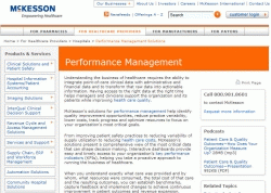 Performance Management Solutions that Improve Health Care Quality : McKesson Corporate