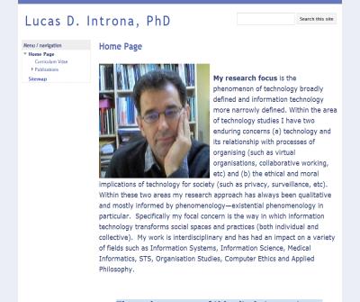 Home Page (Lucas D. Introna, PhD)