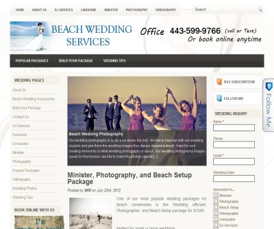 Beach Wedding Services - Photography, DJ, Minister, Limousine, Videography Services