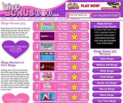 BingoBonus365.com: Bingo Offers, News, Reviews & Sign Up Bonuses