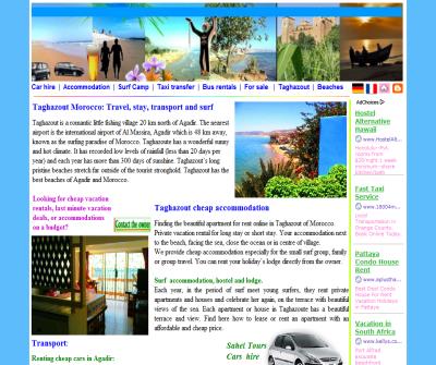 Taghazout morocco Rental: car hire, Apartment, surf camp, transfer with taxi and minbus. cheaper accommodation in agadir