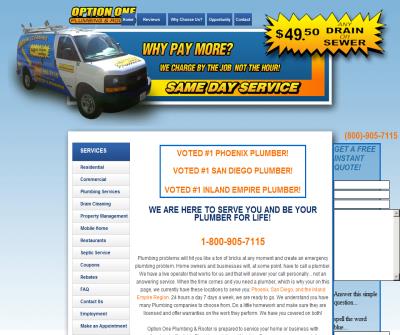 Scottsdale Plumber $49.50 Option One Plumbing Scottsdale AZ