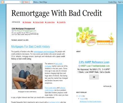 Remortgage With Bad Credit