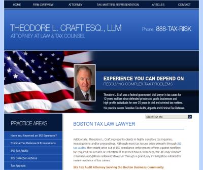 Theodore L. Craft, Esq., LLM, Attorney at Law & Tax Counsel