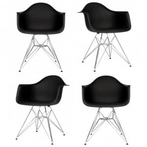 Plastic Dining Armchair with Steel Eiffel Legs